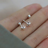 Sterling Silver Screw Star Stud Earrings