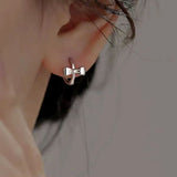 Sterling Silver Simple Bow Buckle Earrings