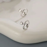 Sterling Silver Simple Bow Buckle Earrings