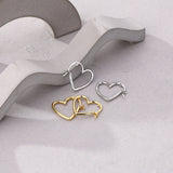 Sterling Silver Simple Heart-Design Earrings