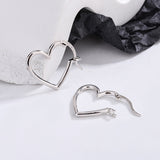 Sterling Silver Simple Heart-Design Earrings