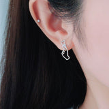 Sterling Silver Simple Love Heart Earrings