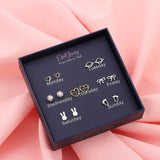 Sterling Silver Simple One Week Stud Earring Set