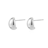 Sterling Silver Small Bean Stud Earrings