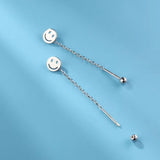 Sterling Silver Smiley Face Threader Earrings