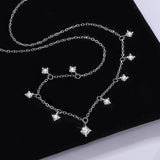 Sterling Silver Sparkling Moissanite Graf 1.1 Carat Clavicle Chain Necklaces