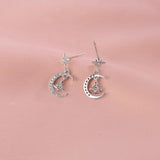 Sterling Silver Star And Moon Earrings