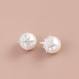 Sterling Silver Star And Pearl Earrings