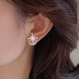 Sterling Silver Star And Pearl Earrings