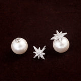 Sterling Silver Star And Pearl Earrings