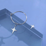 Sterling Silver Star Asymmetric Earrings