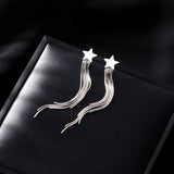 Sterling Silver Star Drop Earrings