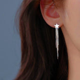 Sterling Silver Star Drop Earrings