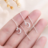 Sterling Silver Star Moon Threader Earrings