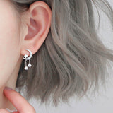 Sterling Silver Star Moon Zircon Earrings