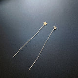 Sterling Silver Star Threader Earrings