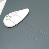 Sterling Silver Star Threader Earrings