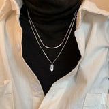 Sterling Silver Surprising Zircon Double Layer Necklaces