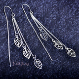 Sterling Silver Leaf Threader Earrings