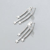 Sterling Silver Three Layer Star Earrings