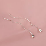 Sterling Silver Tulip Threader Earrings