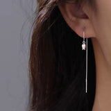 Sterling Silver Tulip Threader Earrings