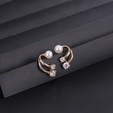 Sterling Silver Two-Piece Pearl Stud Earrings