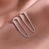 Sterling Silver U-shaped Drop Earrings