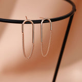 Sterling Silver U-shaped Drop Earrings