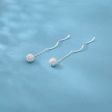 Sterling Silver Wavy Elegant Threader Earrings