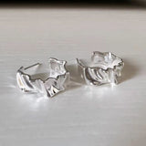 Sterling Silver Wavy Hoop Earrings