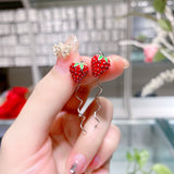 Sterling Silver Wavy Strawberry Threader Earrings