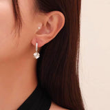 Sterling Silver White Diamond Earrings