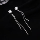 Sterling Silver White Diamond Earrings