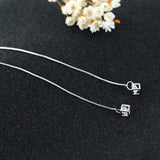 Sterling Silver White Zircon Square Threader Earrings