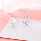 Sterling Silver Zircon Diamond Butterfly Earrings