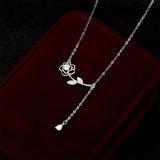 Sterling Silver Zircon Flower Clavicle Chain Necklaces