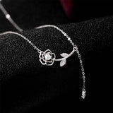 Sterling Silver Zircon Flower Clavicle Chain Necklaces