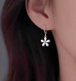 Sterling Silver Zircon Flower Earrings