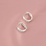 Sterling Silver Zircon Hoop Earrings