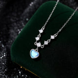 Sterling Silver Zircon Moonstone Heart Necklaces