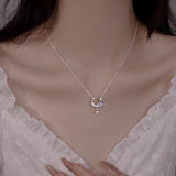 Sterling Silver Zircon Nice to Meet You Necklaces