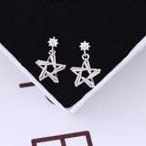 Sterling Silver Zircon Star Earrings