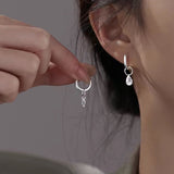 Sterling Silver Zircon Water Drop Earrings