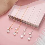 Sterling Silver long Tassel pearl Threader Earrings