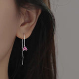 Sterling Silver Pink Heart-Design Earrings