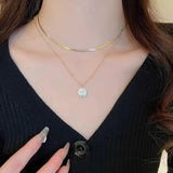 14K Gold Plated Artificial Pearl with Chain Necklaces(2 PCS)