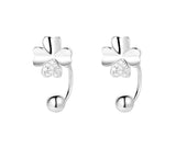 Lucky Clover Studs Jacket Earrings