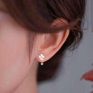 Lucky Clover Studs Jacket Earrings