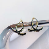 Simple Line Curved Drip Oil Earrings